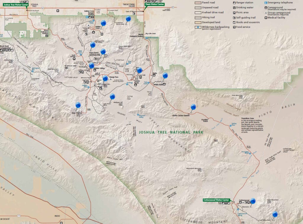 joshua tree mapa visitar el joshua tree